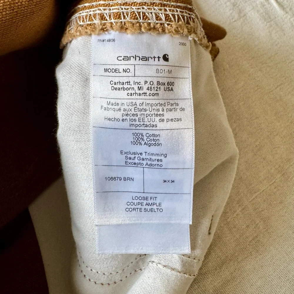 Carhartt Brown Canvas Double knee Work Pants EUC MADE IN USA - Picture 6 of 8
